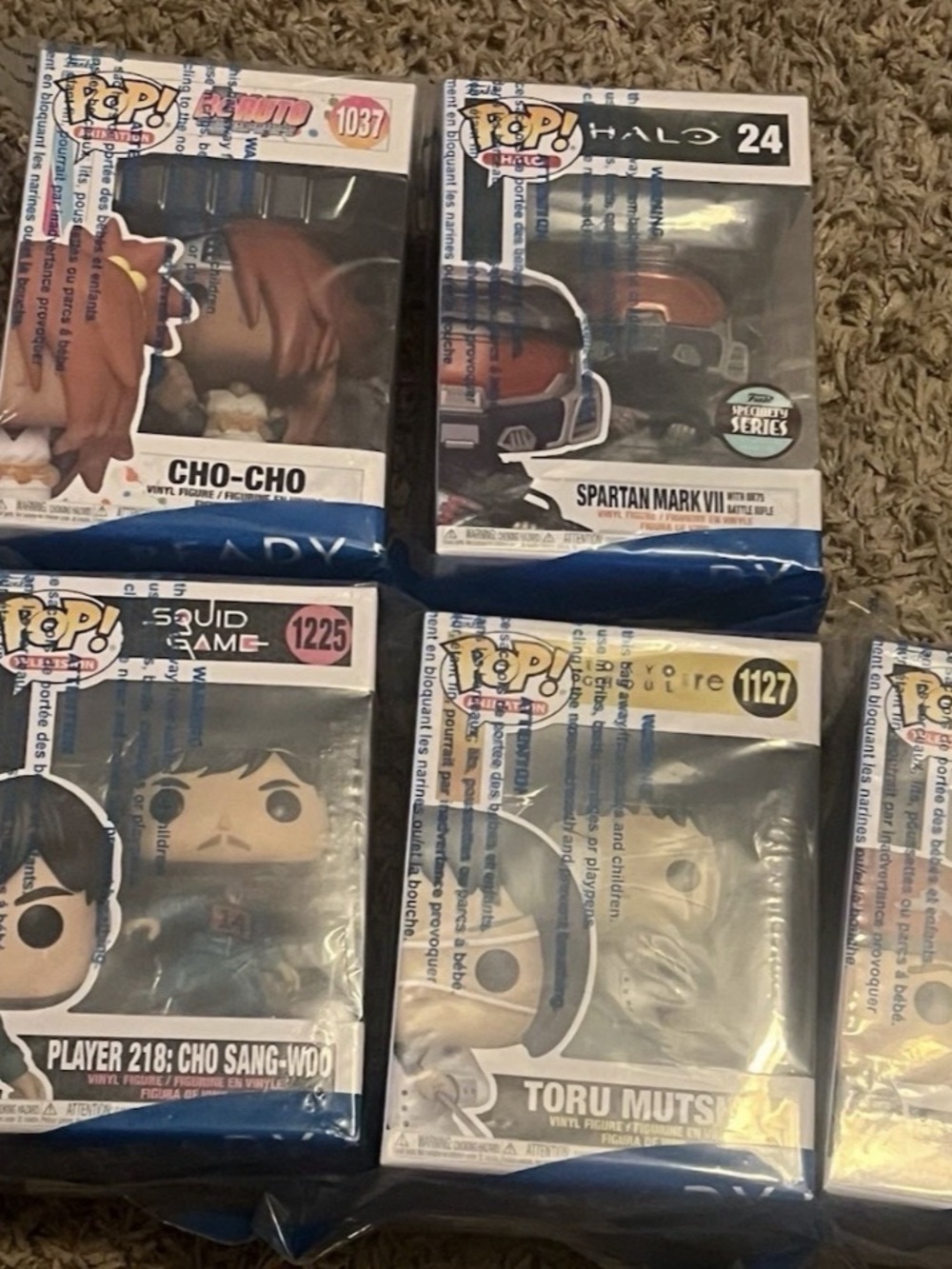 Funko lot (6 total) Cho Cho, Toru Mutsuki, Cho Sang Woo, Spartan M